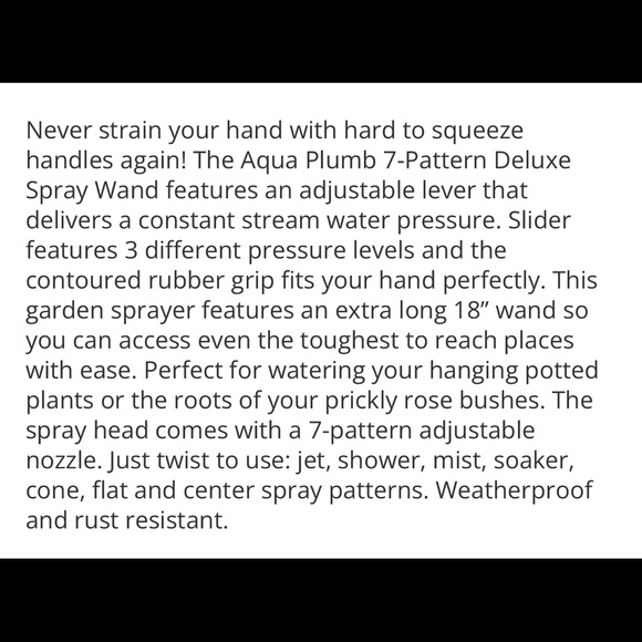 AQUA PLUMB 7 Pattern Deluxe Wand Sprinkler - Picture 6 of 6